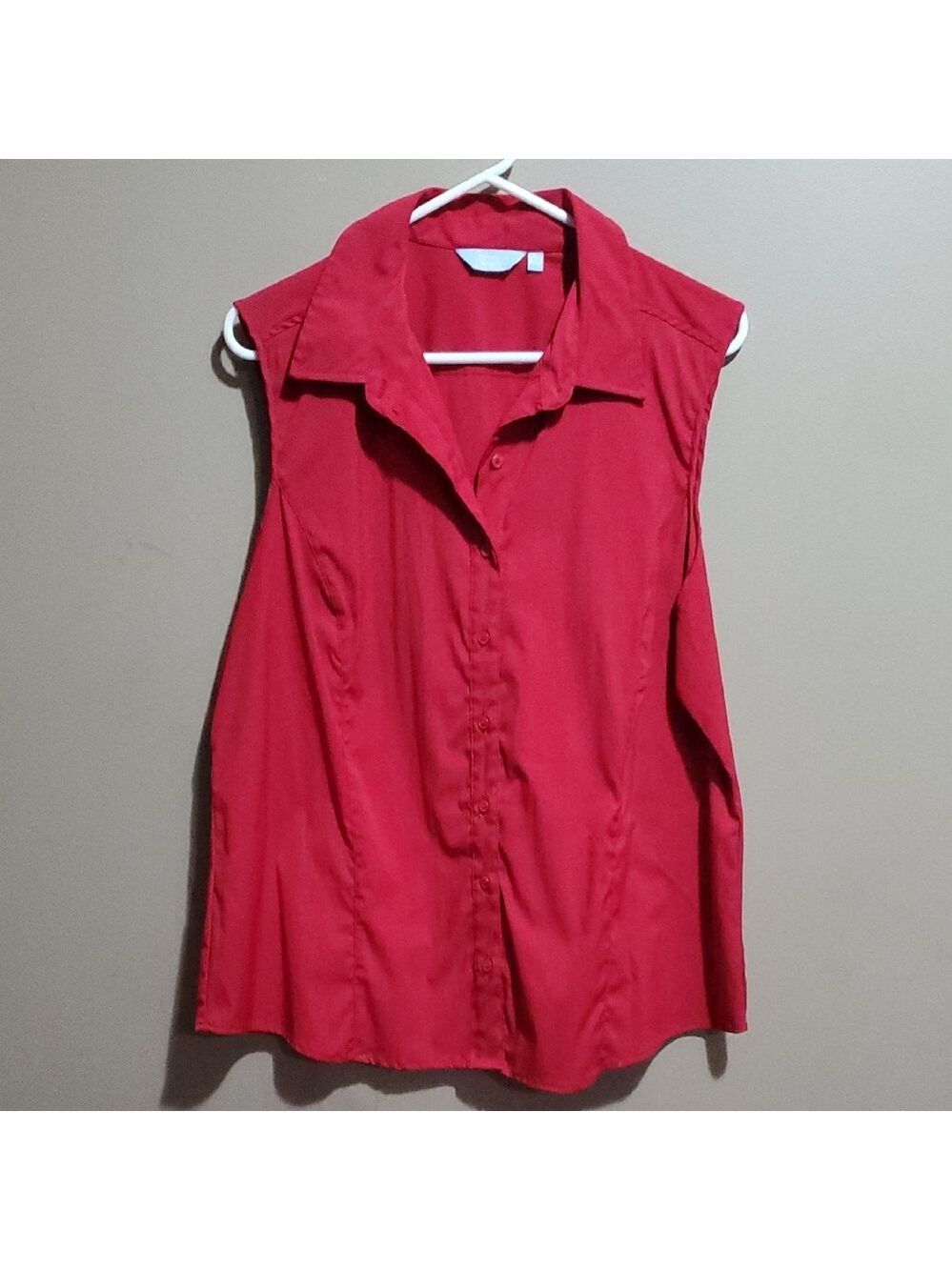 Denver Hayes Red Button Down Sleeveless Shirt Size 2XL